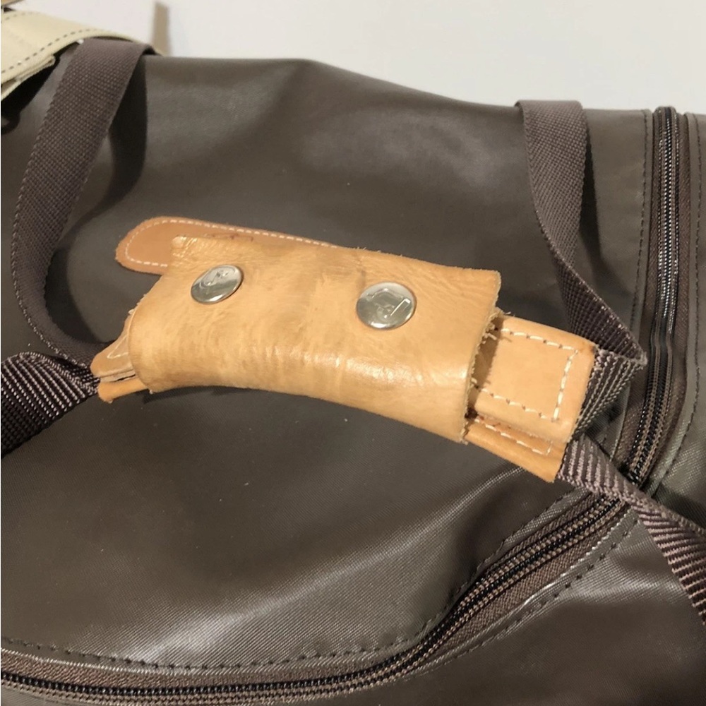 Jon Hart Square Weekender Travel Bag Duffle Luggage Brown Coated - Picture 3 of 12